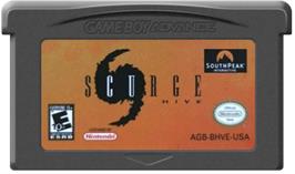 Cartridge artwork for Scurge: Hive on the Nintendo Game Boy Advance.