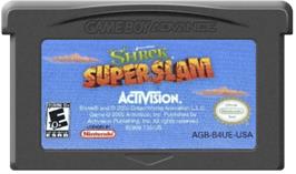 Cartridge artwork for Shrek SuperSlam on the Nintendo Game Boy Advance.