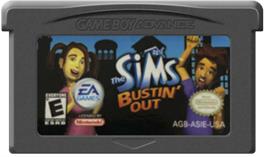 Cartridge artwork for Sims: Bustin' Out on the Nintendo Game Boy Advance.