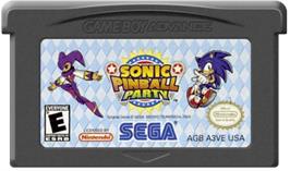 Cartridge artwork for Sonic Pinball Party on the Nintendo Game Boy Advance.