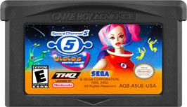 Cartridge artwork for Space Channel 5 - Ulala's Cosmic Attack on the Nintendo Game Boy Advance.