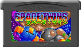 Cartridge artwork for Space Twins on the Nintendo Game Boy Advance.
