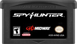 Cartridge artwork for Spy Hunter on the Nintendo Game Boy Advance.