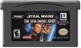Cartridge artwork for Star Wars: The New Droid Army on the Nintendo Game Boy Advance.