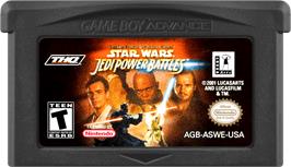 Cartridge artwork for Star Wars - Jedi Power Battles on the Nintendo Game Boy Advance.