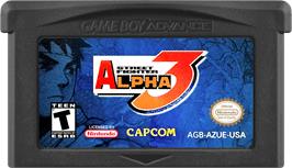 Cartridge artwork for Street Fighter Alpha 3 on the Nintendo Game Boy Advance.