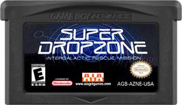 Cartridge artwork for Super Dropzone - Intergalactic Rescue Mission on the Nintendo Game Boy Advance.