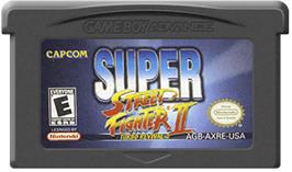 Cartridge artwork for Super Street Fighter II: Turbo Revival on the Nintendo Game Boy Advance.
