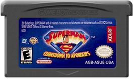 Cartridge artwork for Superman: Countdown to Apokolips on the Nintendo Game Boy Advance.