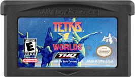 Cartridge artwork for Tetris Worlds on the Nintendo Game Boy Advance.
