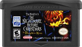 Cartridge artwork for Tim Burton's The Nightmare Before Christmas - The Pumpkin King on the Nintendo Game Boy Advance.