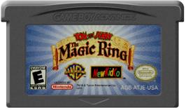 Cartridge artwork for Tom and Jerry: The Magic Ring on the Nintendo Game Boy Advance.