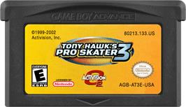 Cartridge artwork for Tony Hawk's Pro Skater 3 on the Nintendo Game Boy Advance.