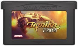 Cartridge artwork for Tyrian 2000 on the Nintendo Game Boy Advance.