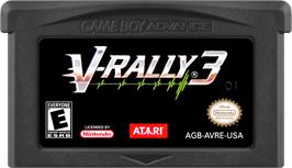 Cartridge artwork for V-rally 3 on the Nintendo Game Boy Advance.