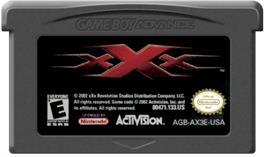 Cartridge artwork for xXx on the Nintendo Game Boy Advance.