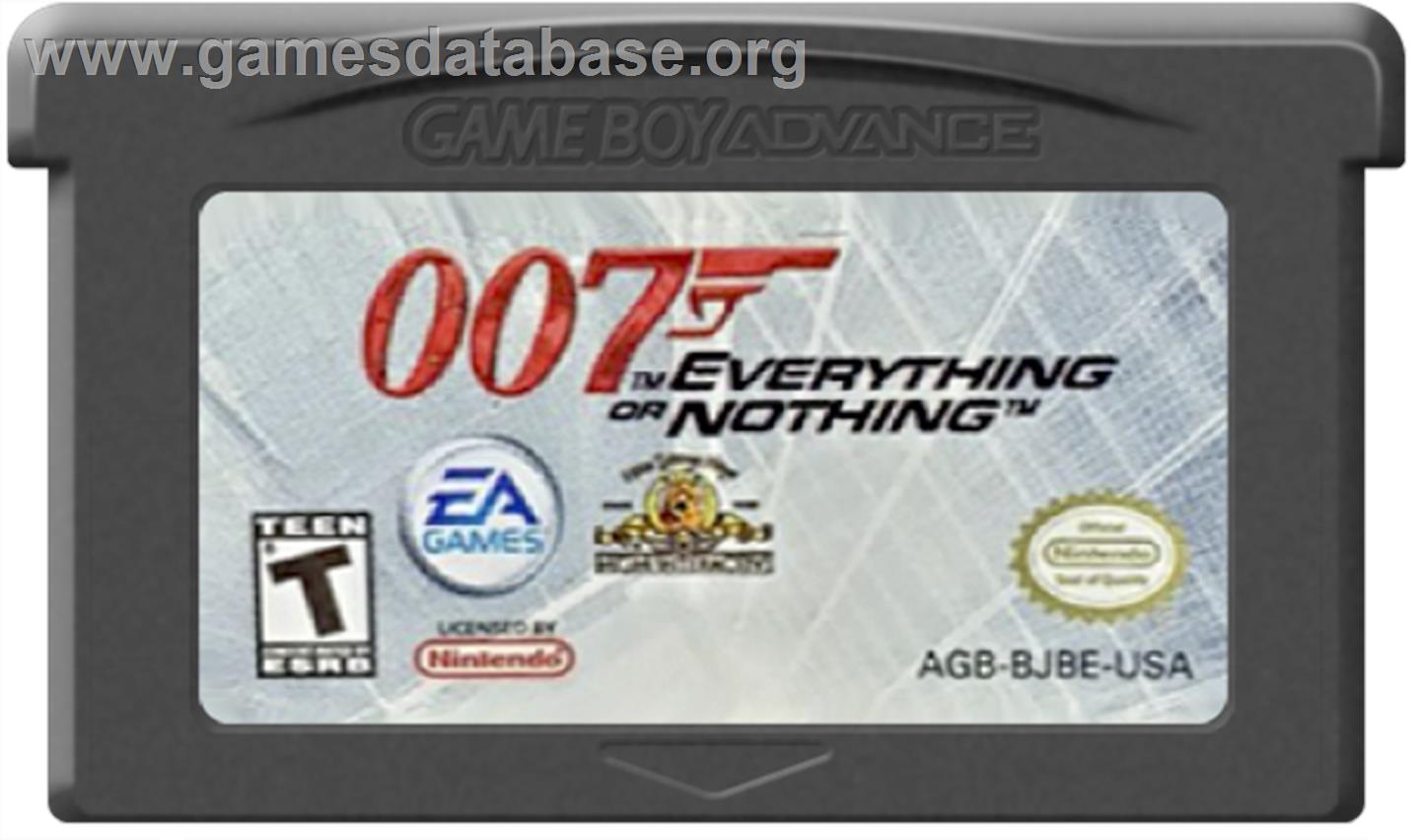 007: Everything or Nothing - Nintendo Game Boy Advance - Artwork - Cartridge