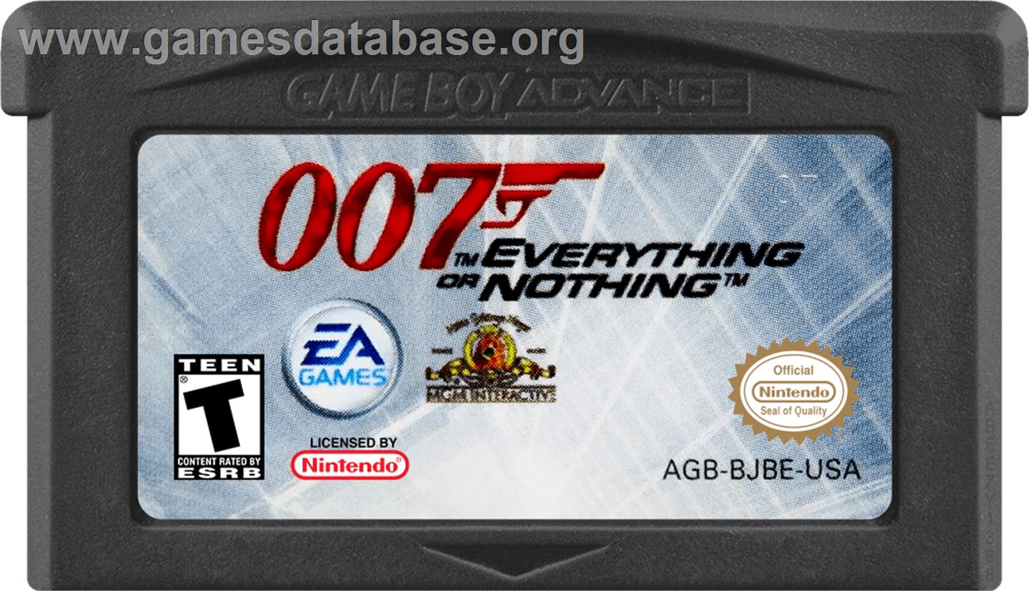 007 - Everything Or Nothing - Nintendo Game Boy Advance - Artwork - Cartridge