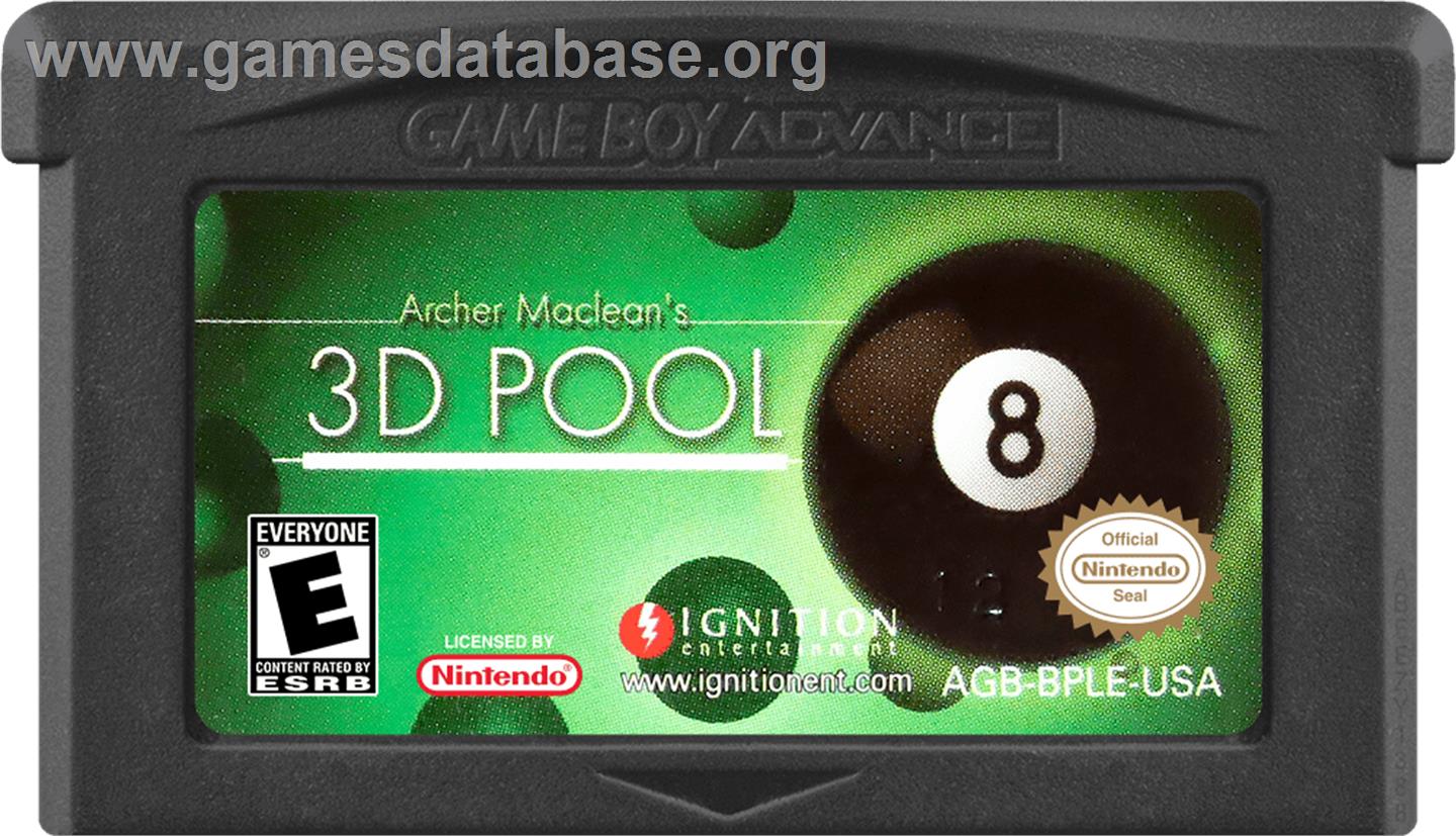 Archer Maclean's 3d Pool - Nintendo Game Boy Advance - Artwork - Cartridge
