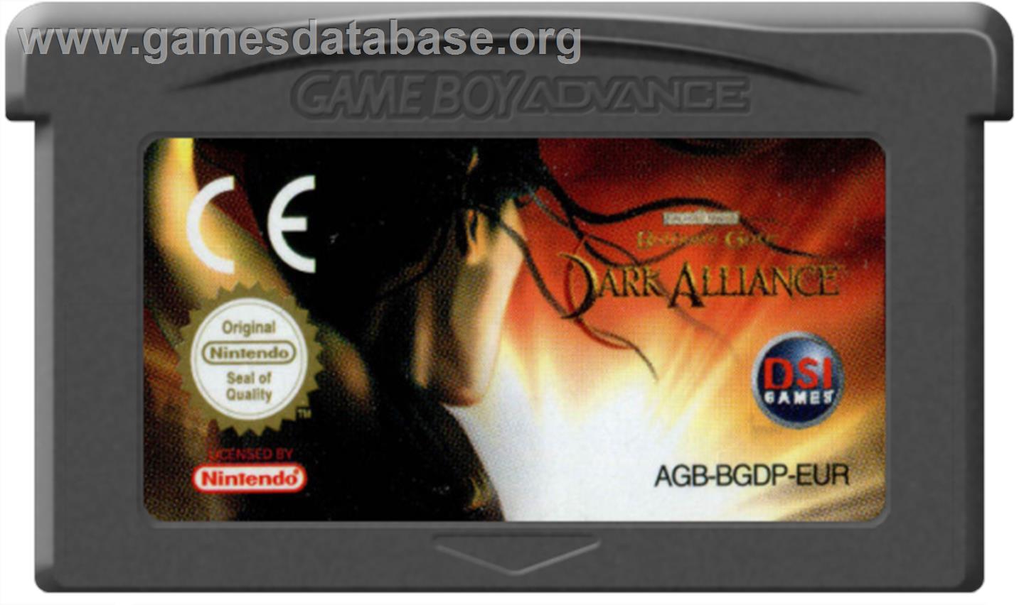 Baldur's Gate: Dark Alliance - Nintendo Game Boy Advance - Artwork - Cartridge