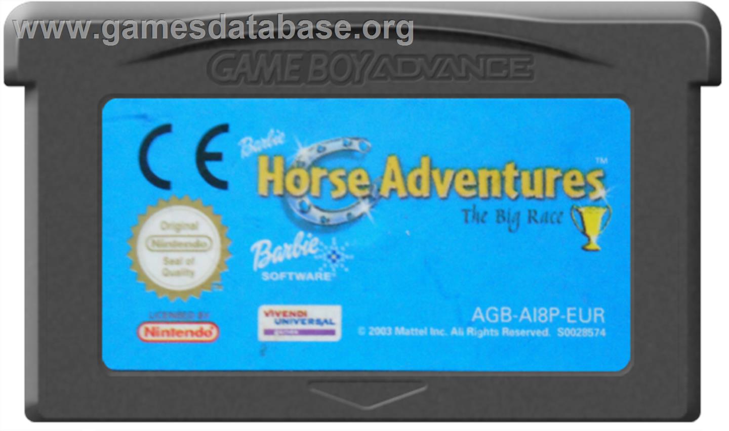 Barbie Horse Adventures: Blue Ribbon Race - Nintendo Game Boy Advance - Artwork - Cartridge