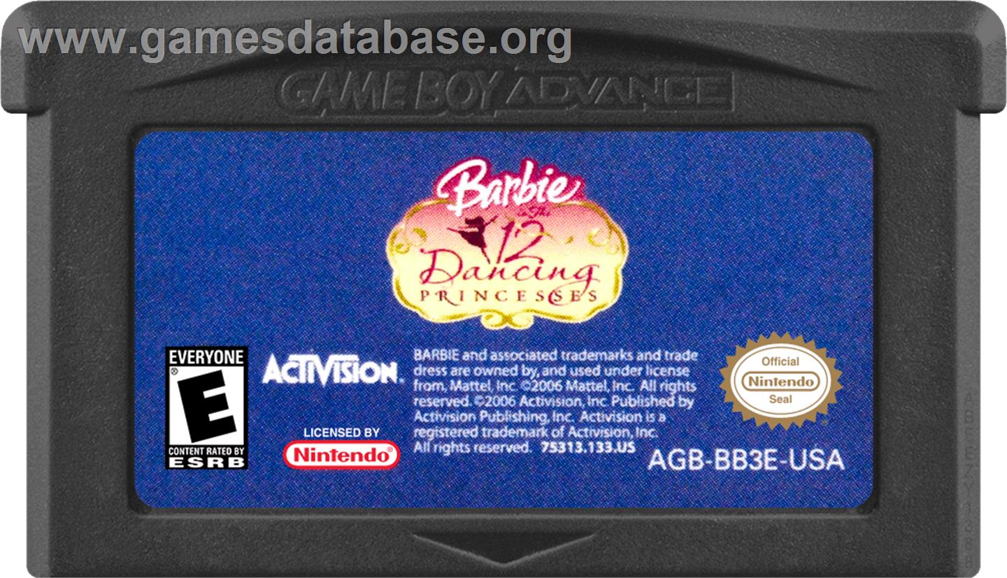 Barbie in The 12 Dancing Princesses - Nintendo Game Boy Advance - Artwork - Cartridge