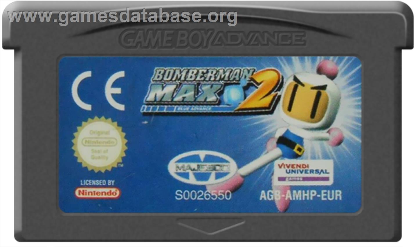 Bomberman Max 2: Blue Advance - Nintendo Game Boy Advance - Artwork - Cartridge