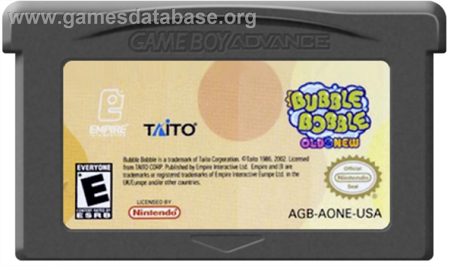 Bubble Bobble Old & New - Nintendo Game Boy Advance - Artwork - Cartridge