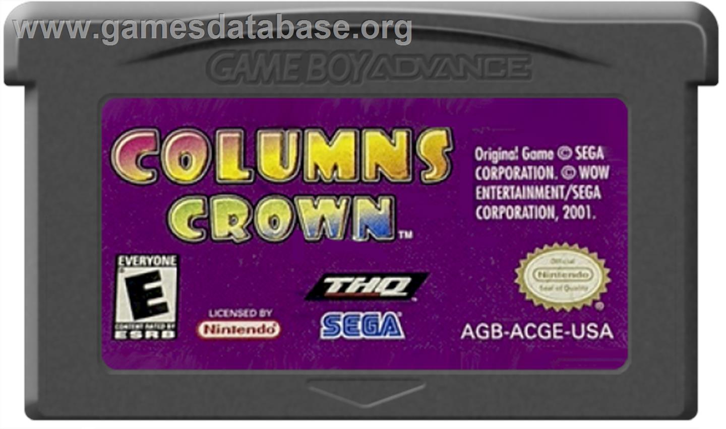 Columns Crown - Nintendo Game Boy Advance - Artwork - Cartridge