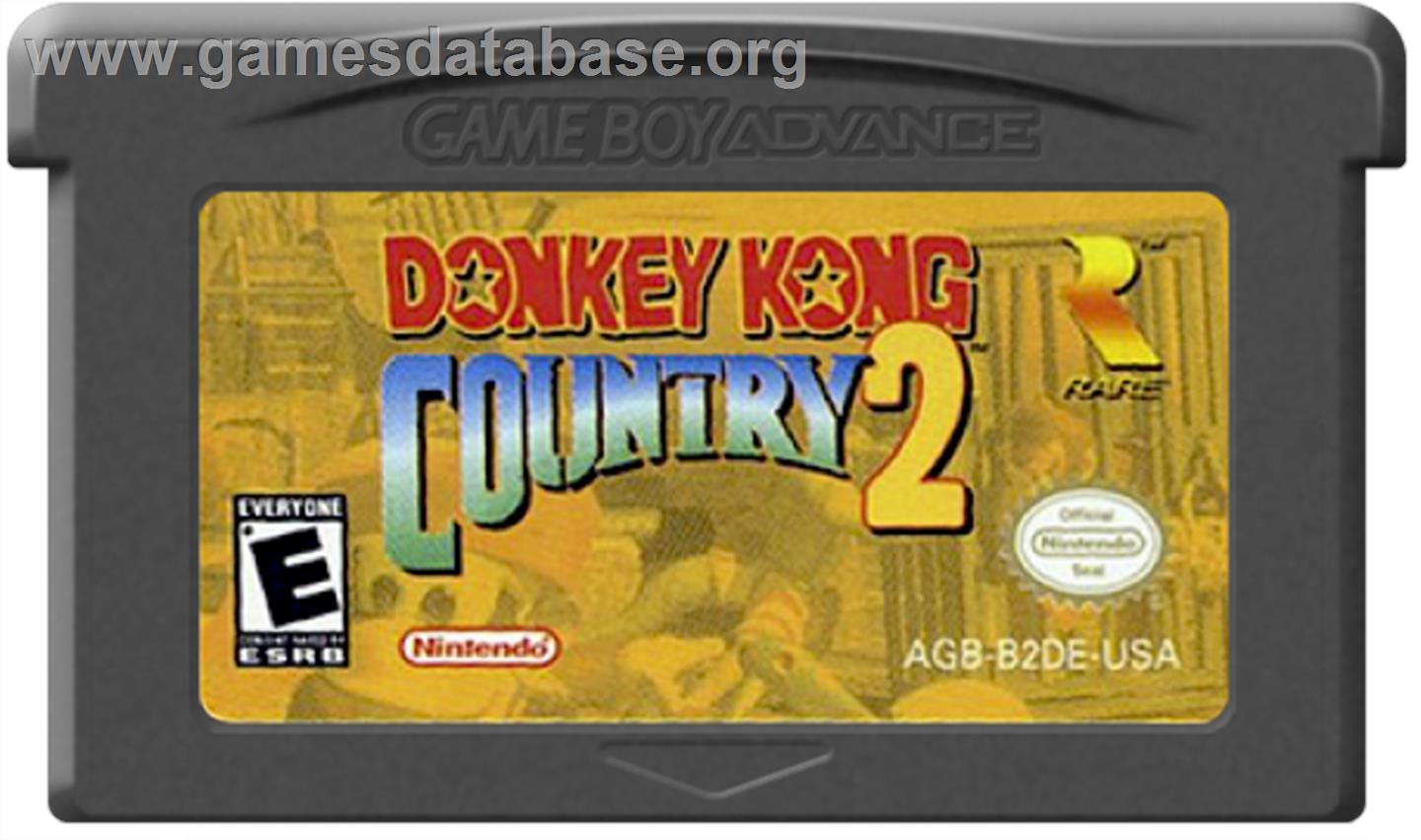 Donkey Kong Country 2: Diddy's Kong Quest - Nintendo Game Boy Advance - Artwork - Cartridge