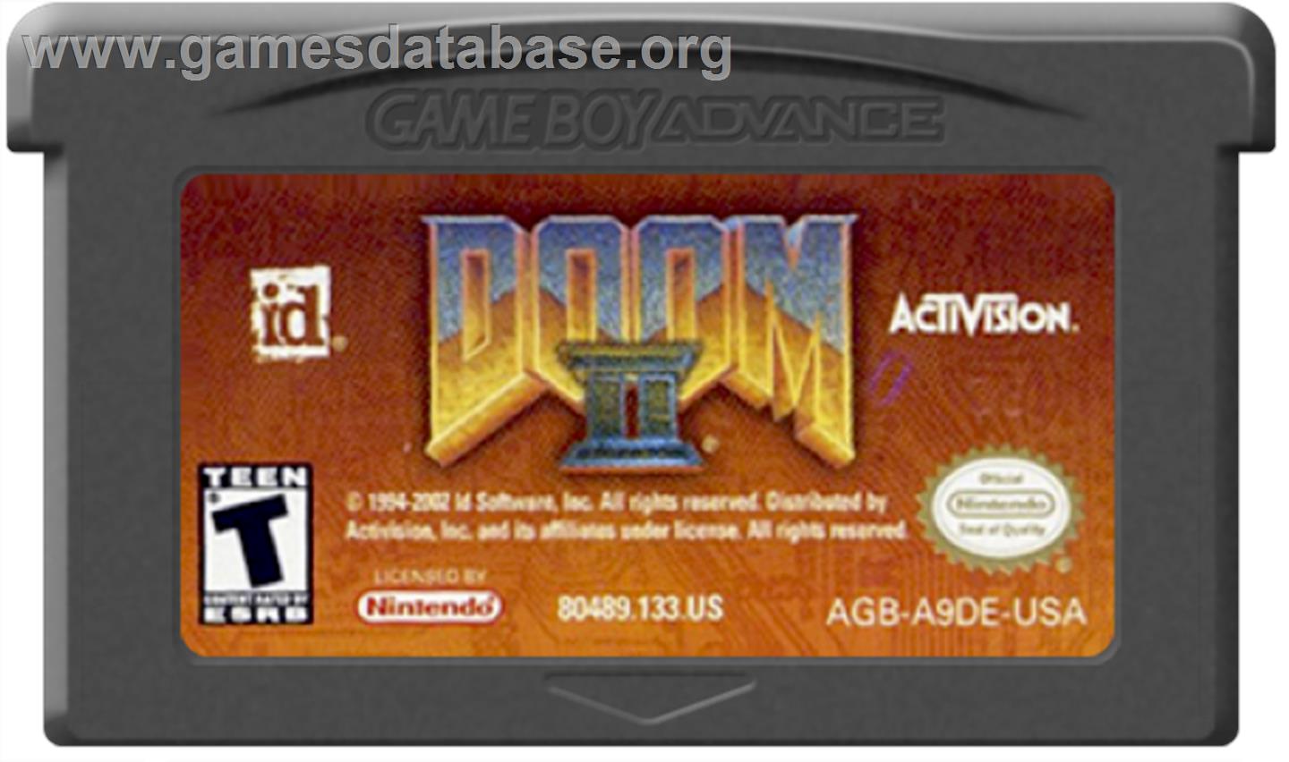 Doom 2 - Nintendo Game Boy Advance - Artwork - Cartridge