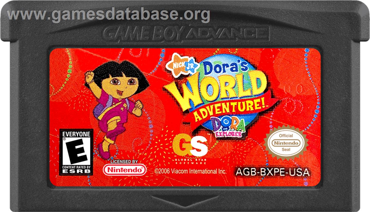 Dora The Explorer - Dora's World Adventure! - Nintendo Game Boy Advance - Artwork - Cartridge