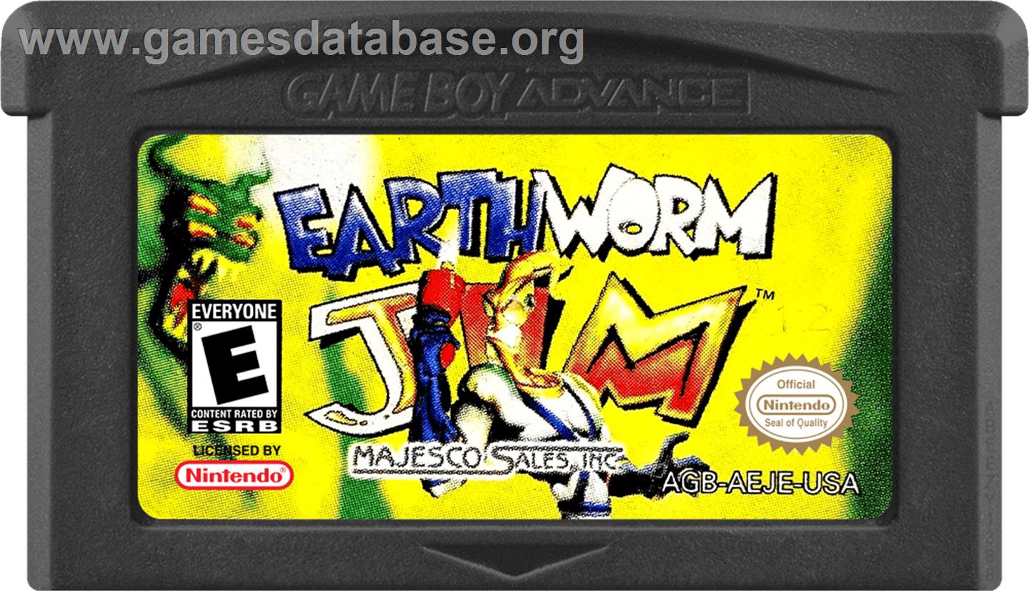 Earthworm Jim - Nintendo Game Boy Advance - Artwork - Cartridge