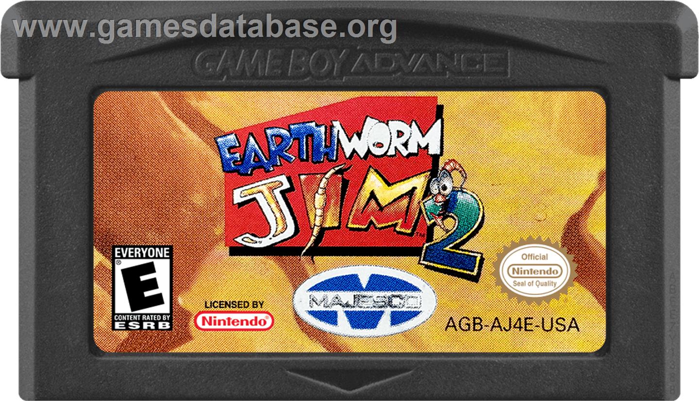 Earthworm Jim 2 - Nintendo Game Boy Advance - Artwork - Cartridge