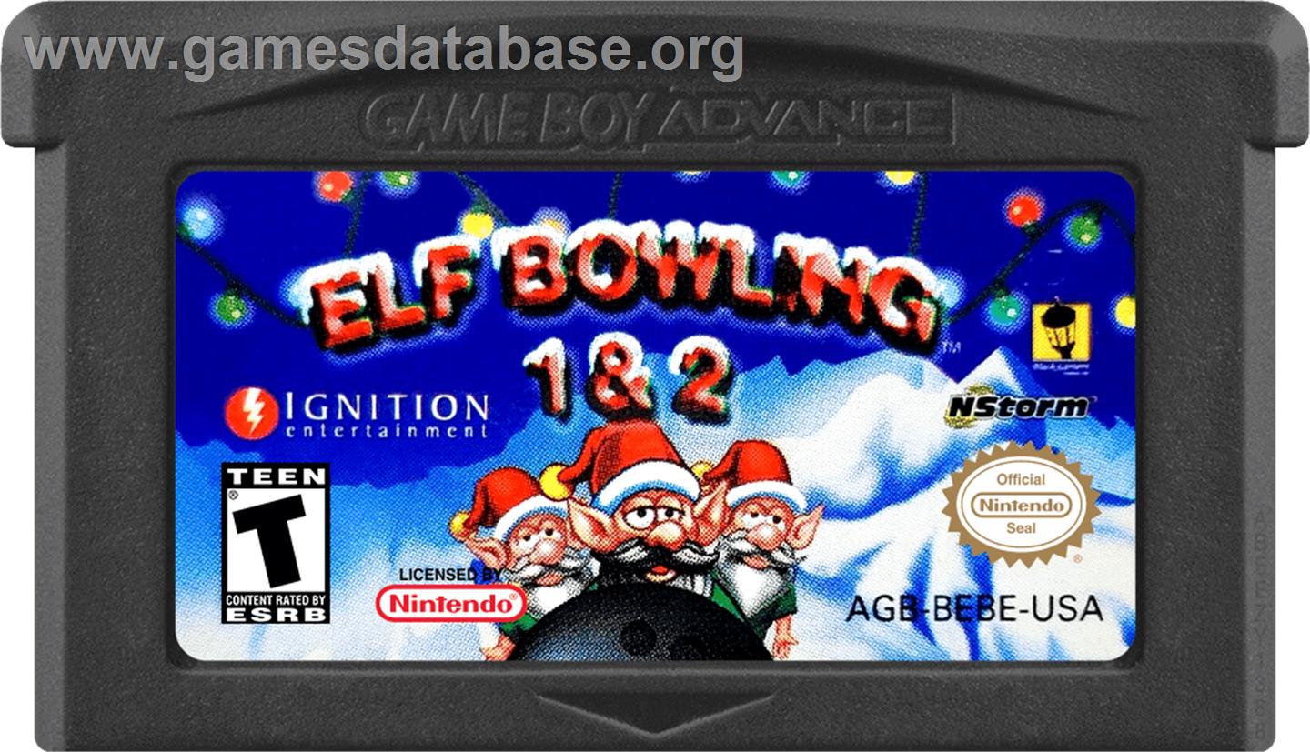 Elf Bowling 1 And 2 - Nintendo Game Boy Advance - Artwork - Cartridge