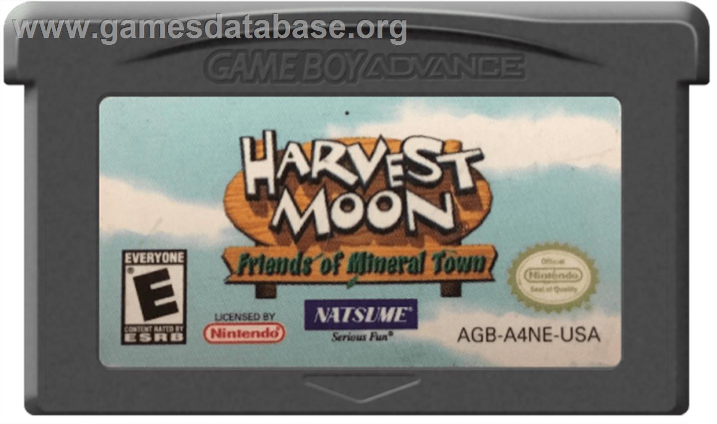 Harvest Moon - Friends Of Mineral Town - Nintendo Game Boy Advance - Artwork - Cartridge