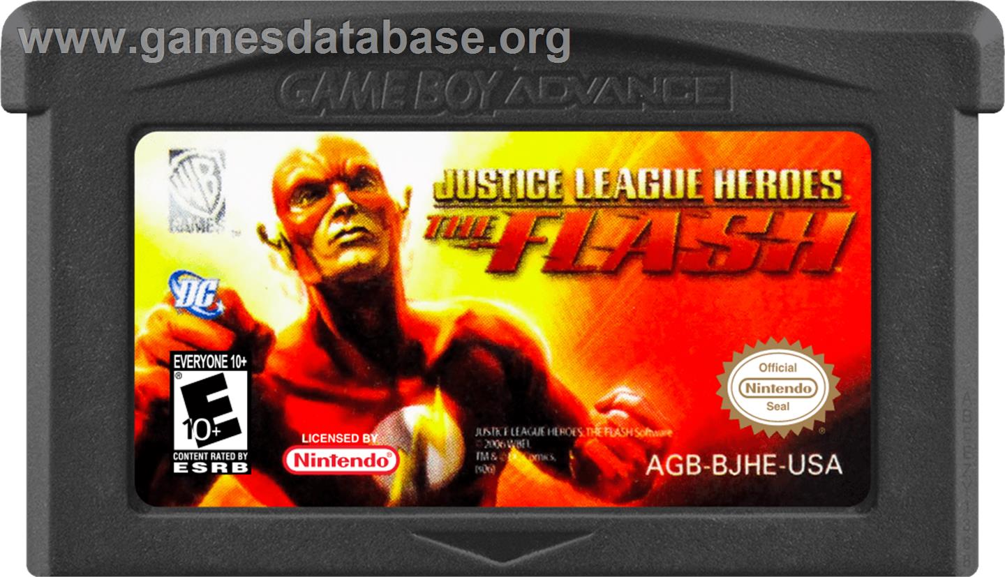 Justice League Heroes - The Flash - Nintendo Game Boy Advance - Artwork - Cartridge