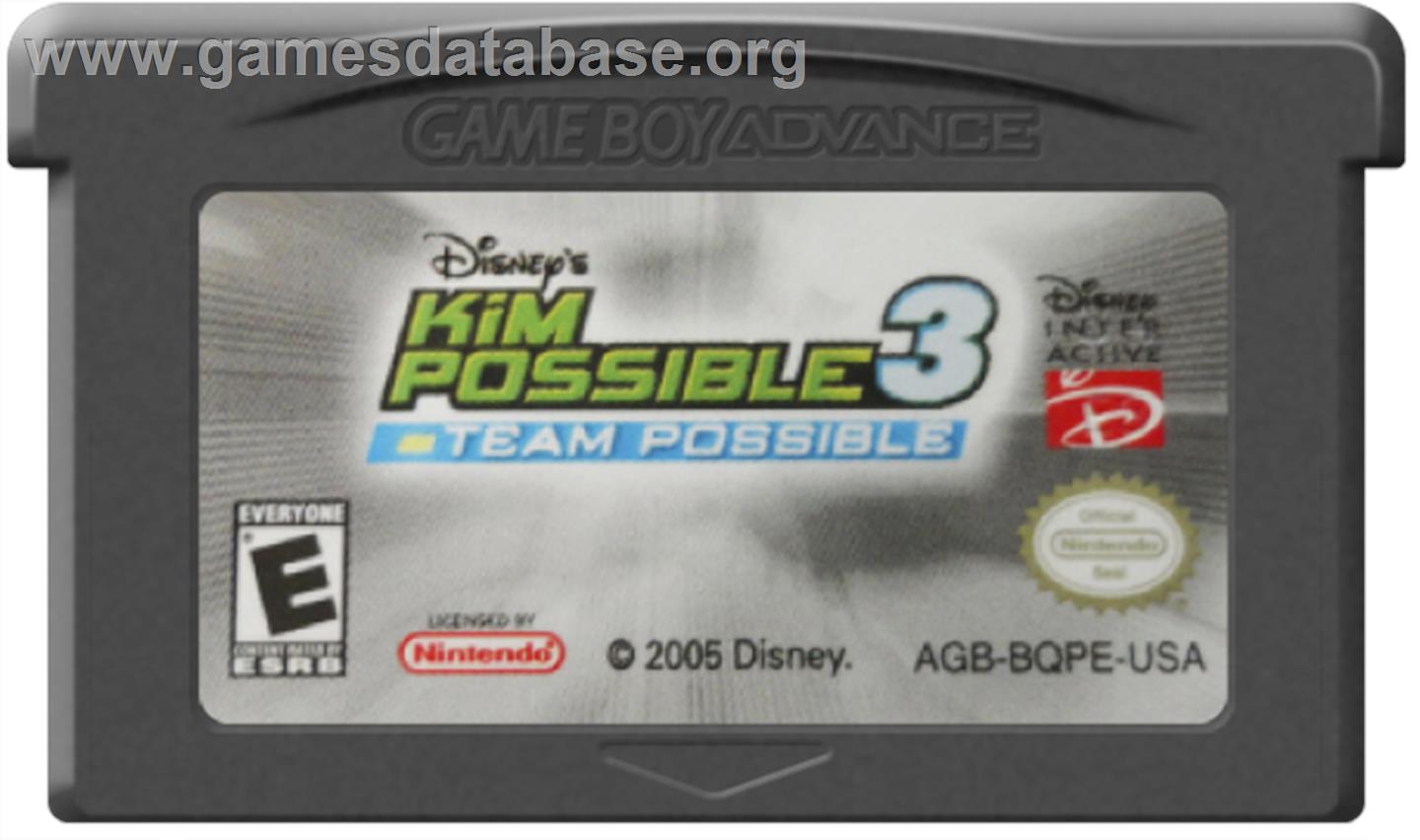 Kim Possible 3: Team Possible - Nintendo Game Boy Advance - Artwork - Cartridge