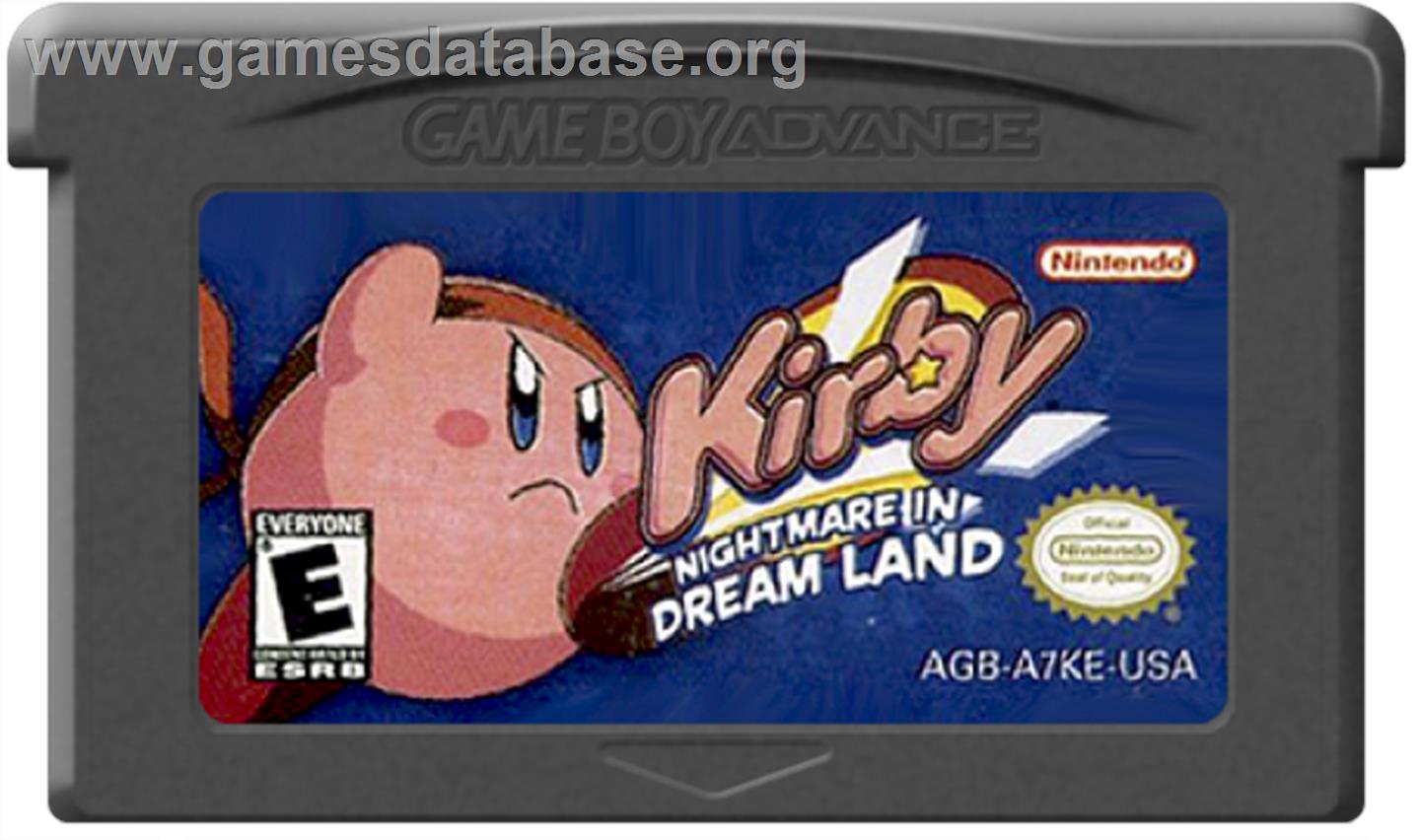 Kirby: Nightmare in Dreamland - Nintendo Game Boy Advance - Artwork - Cartridge