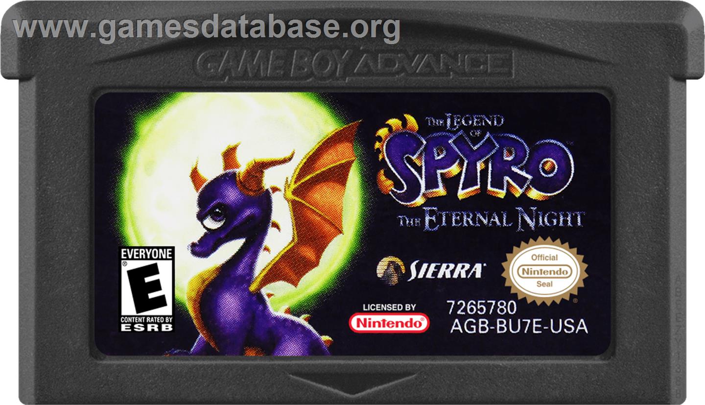 Legend Of Spyro - The Eternal Night, The - Nintendo Game Boy Advance - Artwork - Cartridge