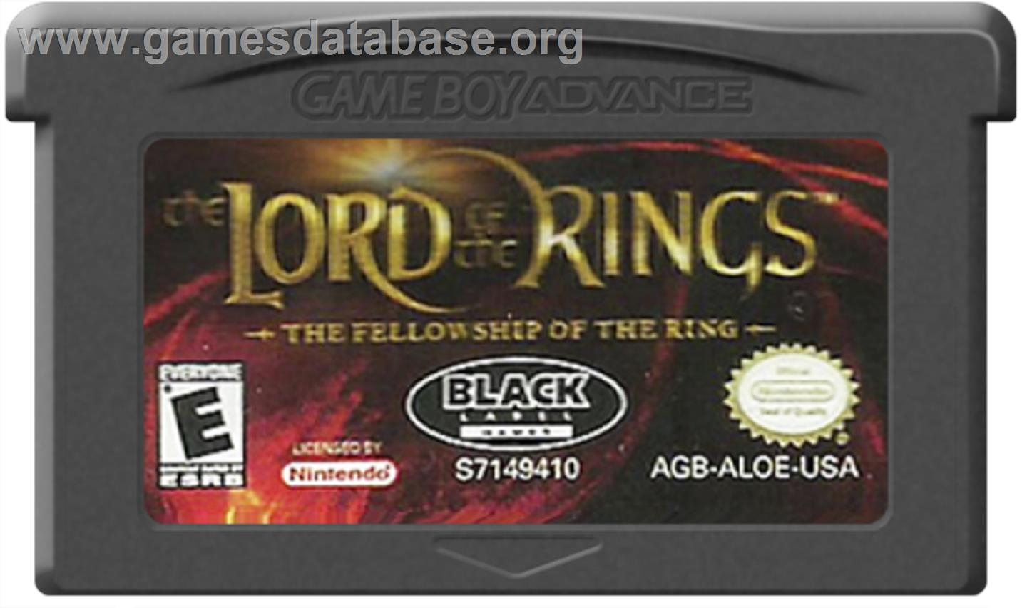 Lord of the Rings: The Fellowship of the Ring - Nintendo Game Boy Advance - Artwork - Cartridge