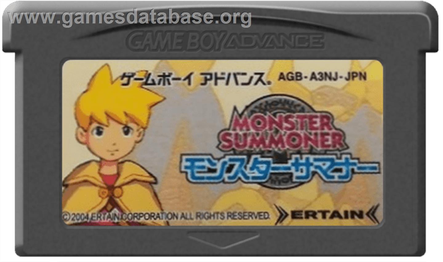 Monster Summoner - Nintendo Game Boy Advance - Artwork - Cartridge