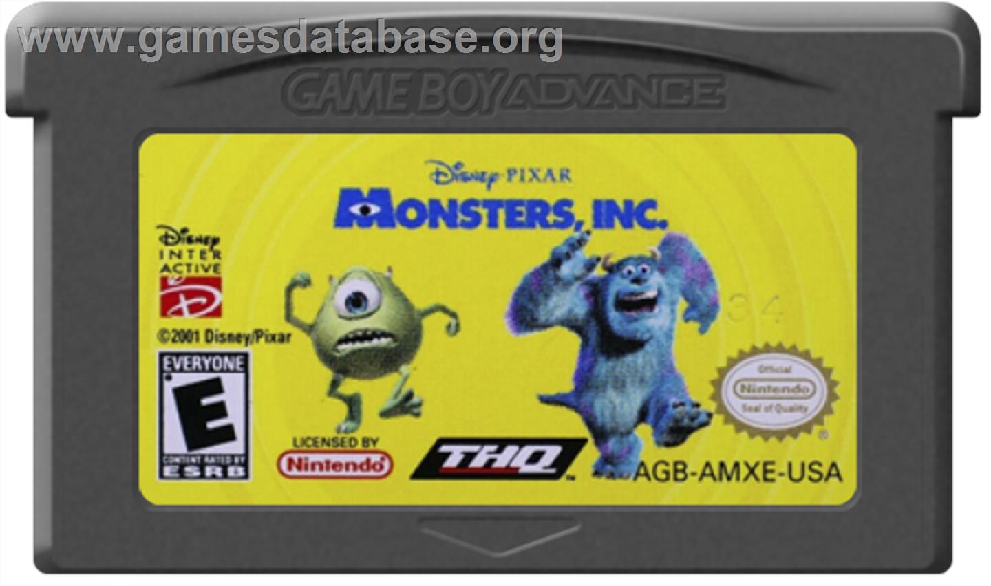 Monsters Inc. - Nintendo Game Boy Advance - Artwork - Cartridge