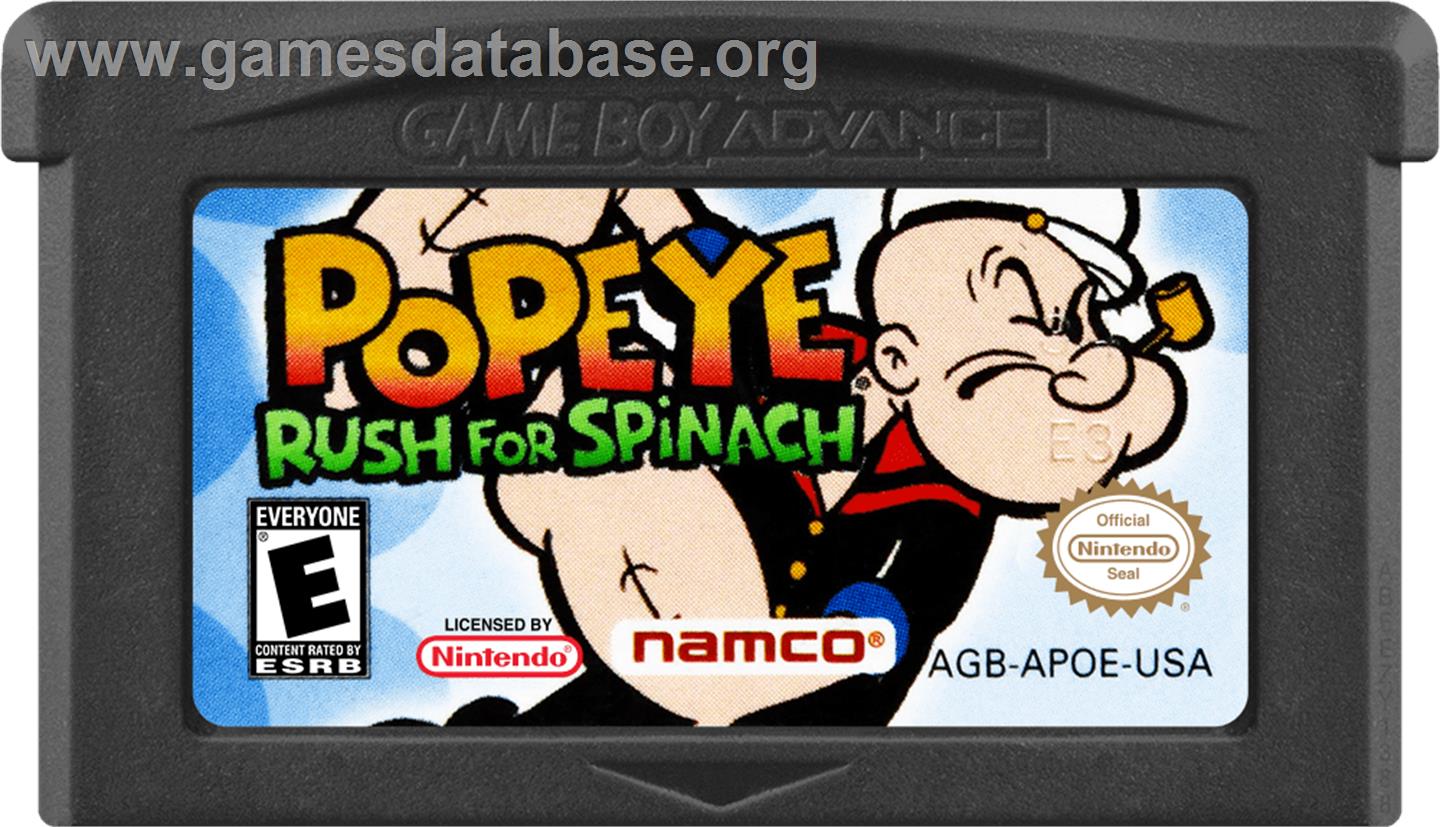Popeye - Rush For Spinach - Nintendo Game Boy Advance - Artwork - Cartridge