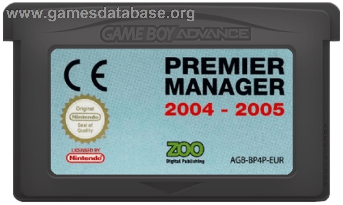 Premier Manager 2004-2005 - Nintendo Game Boy Advance - Artwork - Cartridge