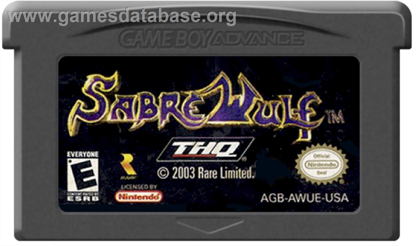Sabre Wulf - Nintendo Game Boy Advance - Artwork - Cartridge