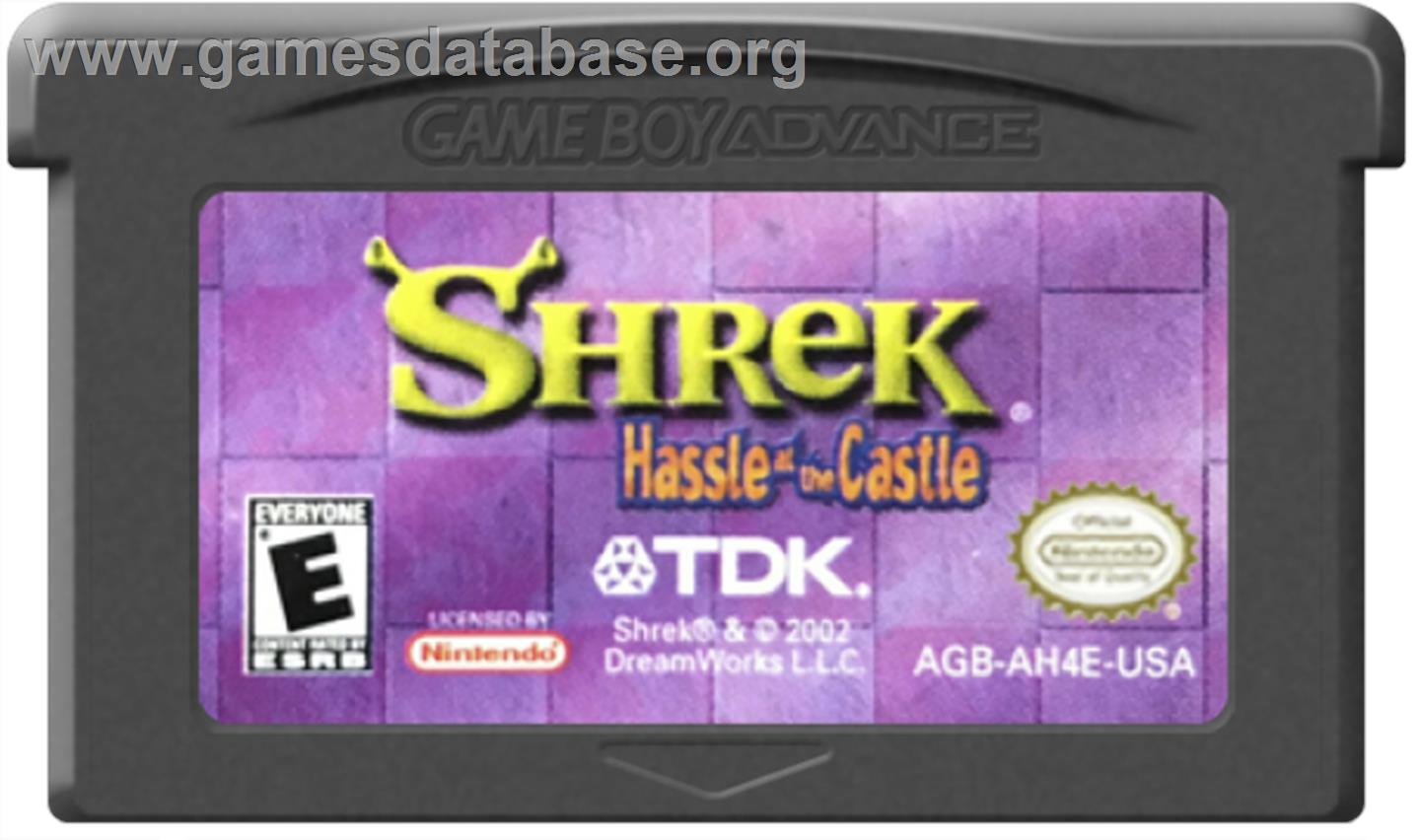 Shrek: Hassle at the Castle - Nintendo Game Boy Advance - Artwork - Cartridge