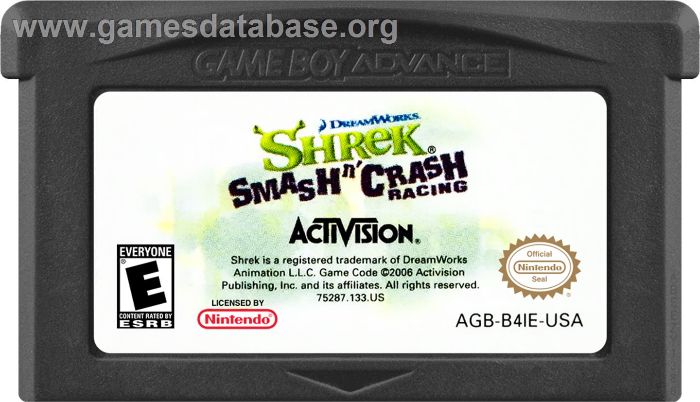 Shrek Smash N' Crash Racing - Nintendo Game Boy Advance - Artwork - Cartridge