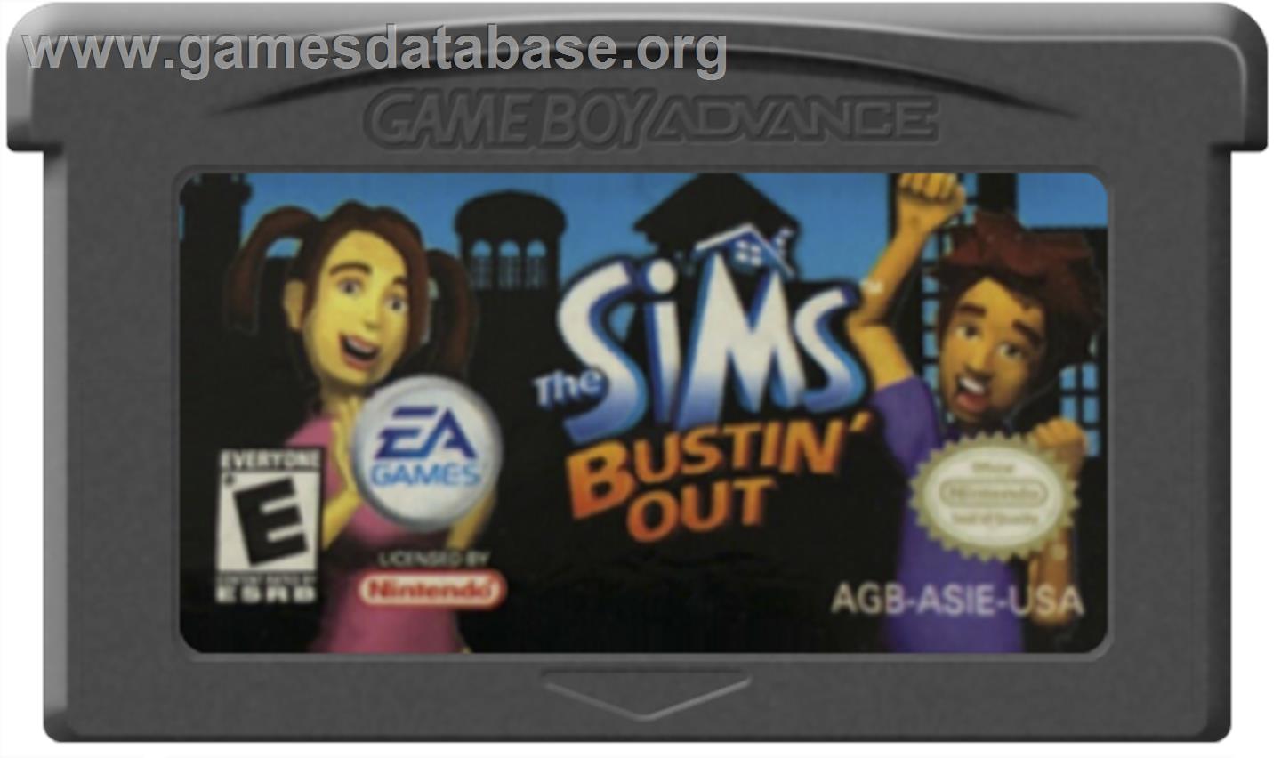 Sims: Bustin' Out - Nintendo Game Boy Advance - Artwork - Cartridge