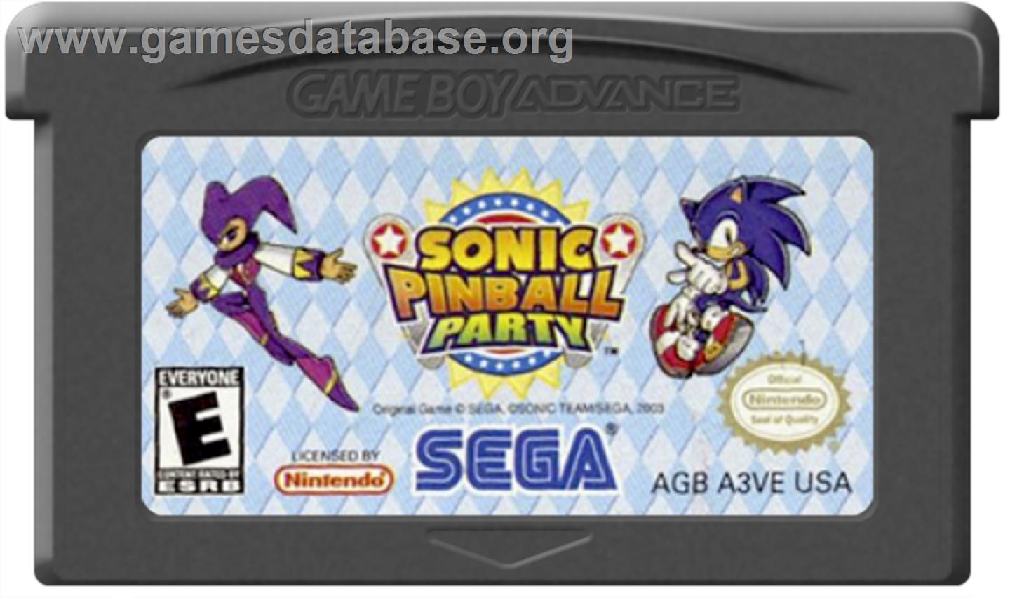 Sonic Pinball Party - Nintendo Game Boy Advance - Artwork - Cartridge